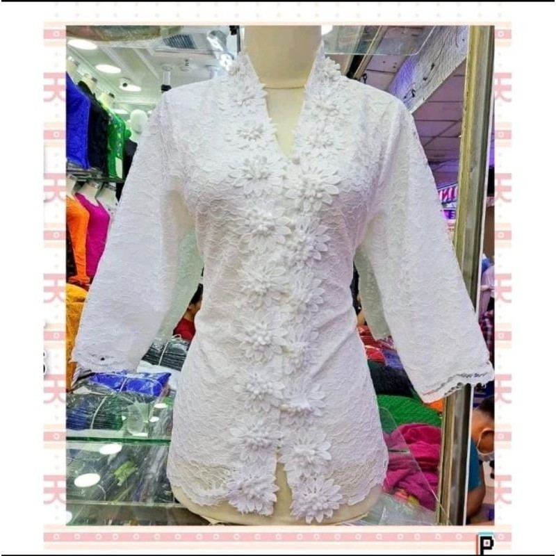 Atasan, Kebaya Brokat,Elghana/Brokat khusus puti/Atasan brokat khusus Hitam