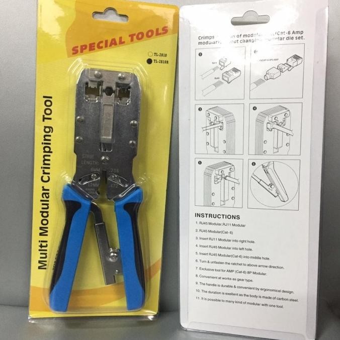 Tang Crimping Tool Talon Rj 45 Cat 5 Cat 6 Ht-2810R Diskon Besar