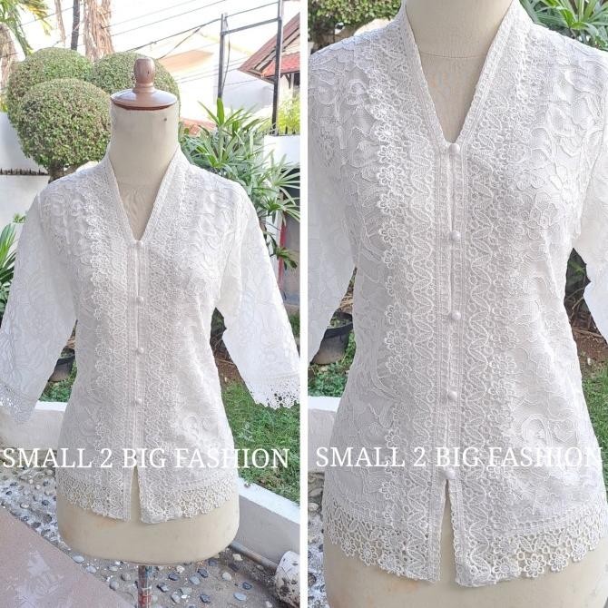 blus atasan baju kebaya brokat brukat hitam merah cabe putih ada jumbo