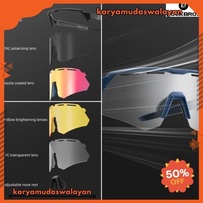 ROCKBROS KACAMATA SEPEDA AIR VENT HALF FRAME 4 LENSA CYCLING GLASSES - KACAMATA GOWES UNTUK MINUS SI
