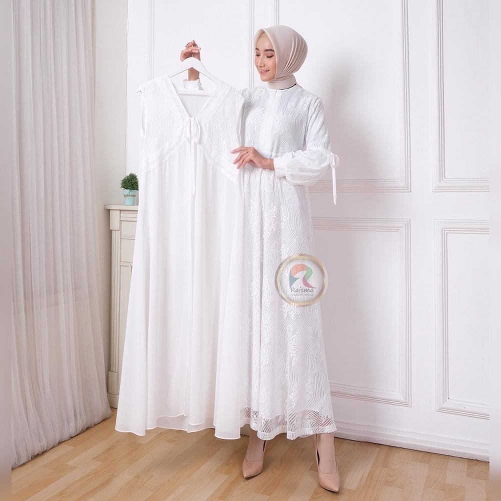 Gamis Umroh & Manasik Haji Putih Tulang Cantik Dan Elegan Baju Putih Mewah Remaja Dan Mamah Muda Kom