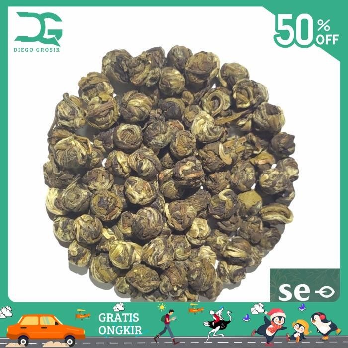 

DRAGON PEARL JASMINE TEA / HAND ROLLED JASMINE GREEN TEA 25 GRAM GRATIS ONGKIR