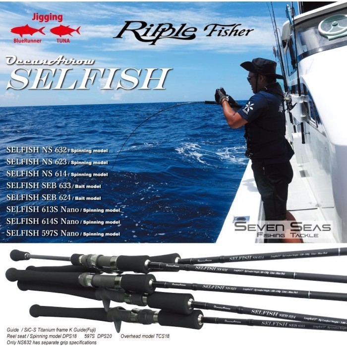 Ready Ripple Fisher Selfish Jigging Rod Series Joran Pancing