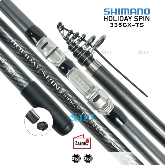 Ready Joran Surf SHIMANO HOLIDAY SPIN Fuji Guides + Seat Pasiran Laut