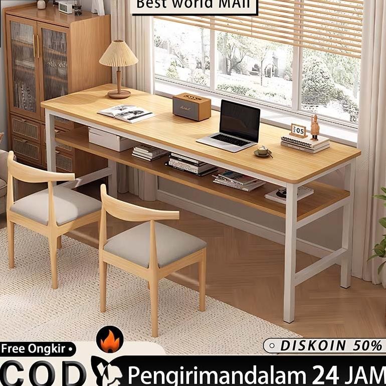 Kayu SolidMeja Belajar 160cm Meja Kantor Meja Kerja Meja Komputer Meja Makan Minimalis