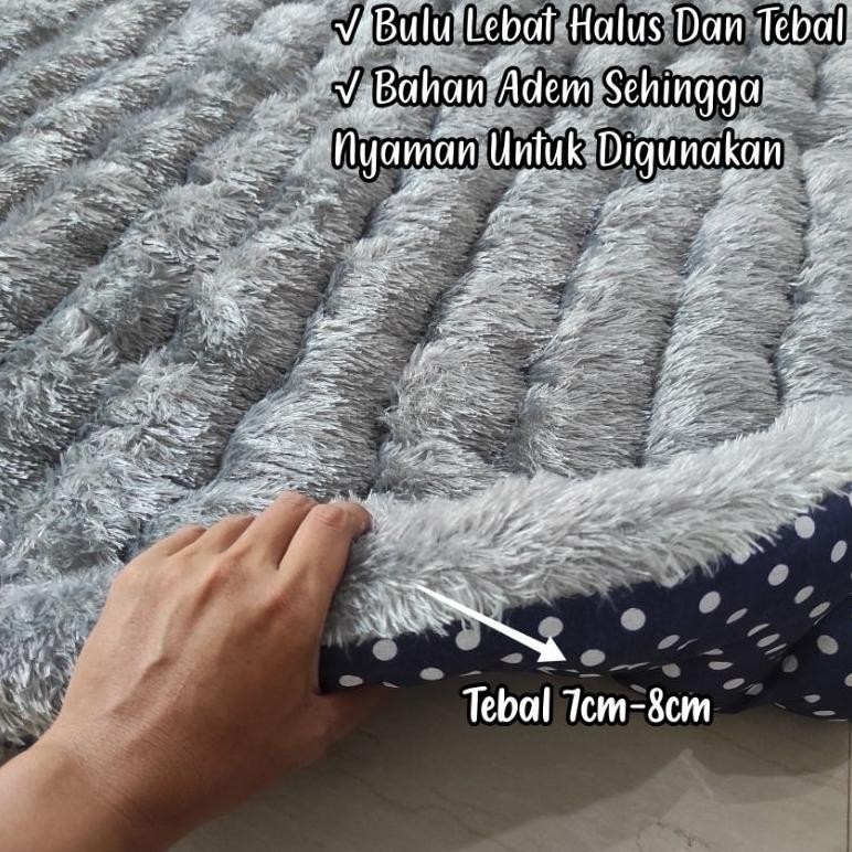 df-8 KASUR LANTAI JUMBO 200X200 ( ukuran bahan ) TIPE GENDER BULU RASFUR HALUS DAN TEBAL BONUS 2 BAN