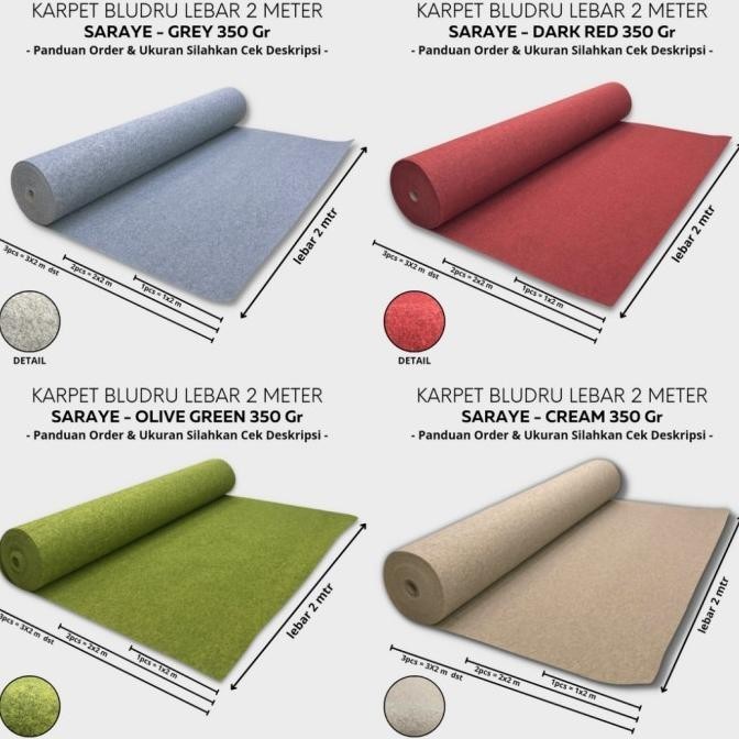 Karpet Bludru meteran SARAYE Alas Kasur 160x200 cm dan 180x200 cm