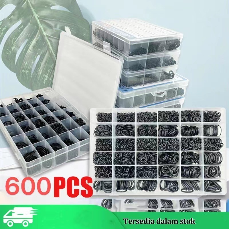 Uppu O Ring Seal 600Pcs Hnbr / Rubber O Ring Seal Tightening +Box Karet Rubber Tightening Seal Karet