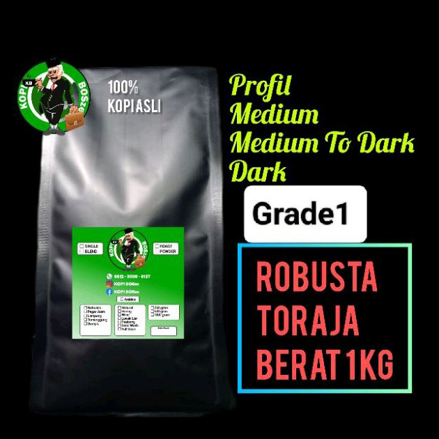 

Kopi Robusta Toraja ( Robusta Coffee Toraja Medium To Dark Roast) 1kg Biji/Bubuk Grade1