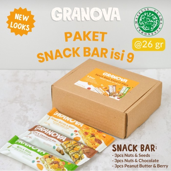 

SPECIAL Granova - Snackbar 9pcs (Ori, Peanut Butter & Berry, Nuts & Chocolate)