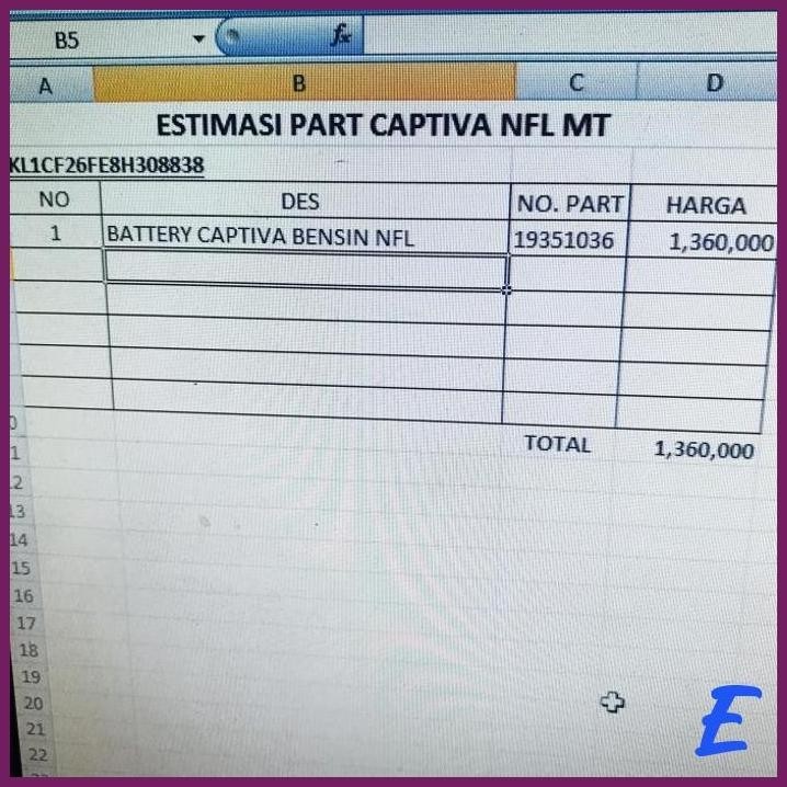 | HFS | BATTERY CHEVROLET CAPTIVA BENSIN NFL / AKI CAPTIVA BENSIN NFL