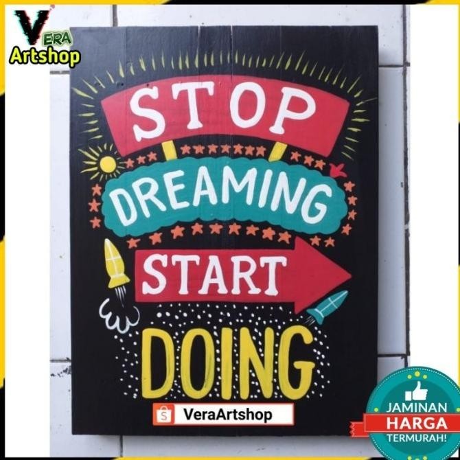 DEKORASI DINDING - LUKISAN KAYU - PAJANGAN DINDING CAFE DREAM