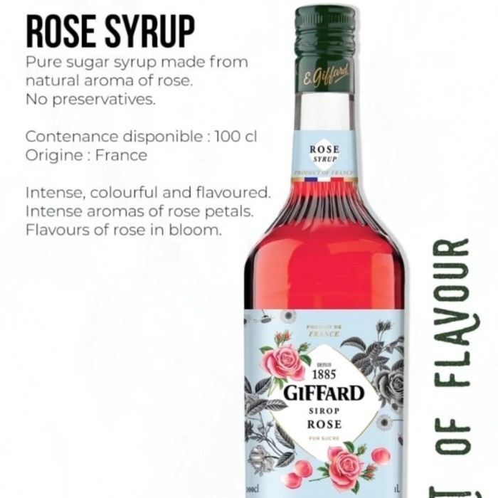 

Giffard syrup Rose 1L Sirup giffard bunga mawar 1 liter