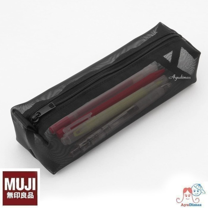 

MUJI NYLON MESH SQUARE PEN CASE - TEMPAT / KOTAK PENSIL