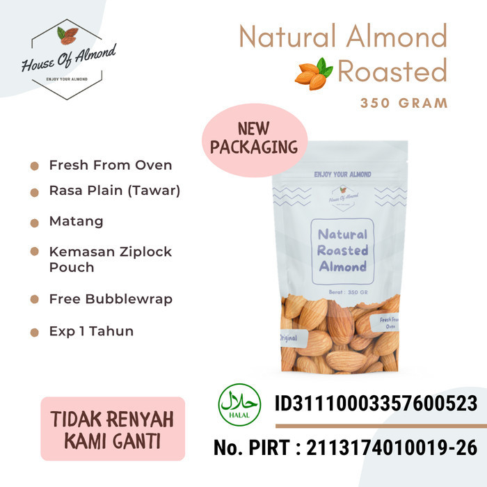 

Kacang Almond Panggang (Roasted) Ziplock 350 gram