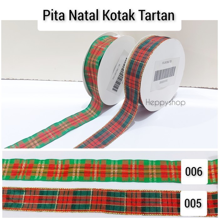 Ataritagrosir Pita Natal Kotak Tartan, Pita Motif Natal