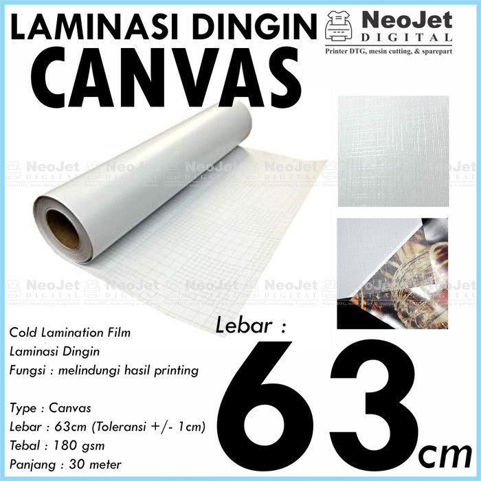 

BAHAN LAMINASI DINGIN CANVAS LEBAR 63 CM PANJANG 30 M KANFAS CANFAS