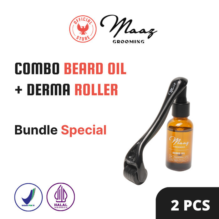 BEARD IMPROVEMENT BUNDLE - PAKET SPESIAL DERMA ROLLER DAN BEARD OIL