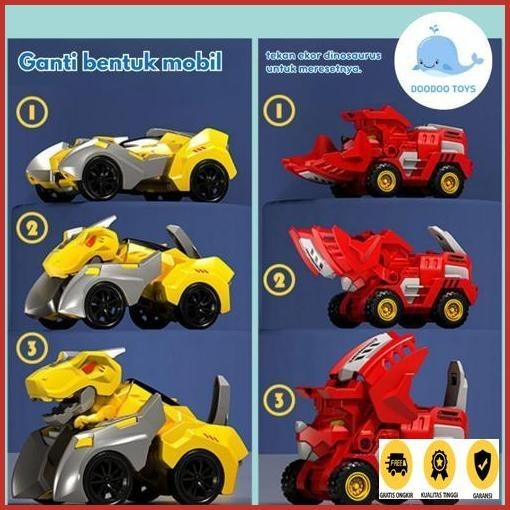 Promo Hemat Mainan Mobil Mobilan Dino Saurus Deformasi - Mobil Dinosaurus Truck - Mobil Bisa Berubah
