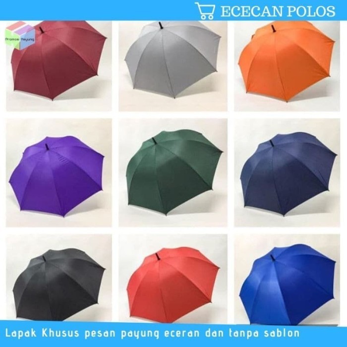 [Polos] [Eceran] Payung Besar / Payung Golf Dalam Silver Anti Uv