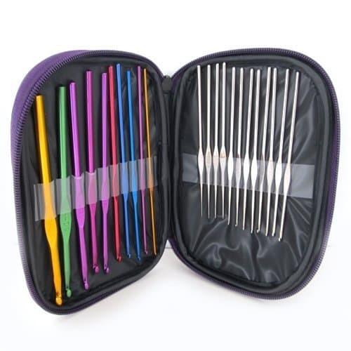 

22 bh Alat Jarum Rajut Aluminium Hakpen Hak Pen Crochet hook with case
