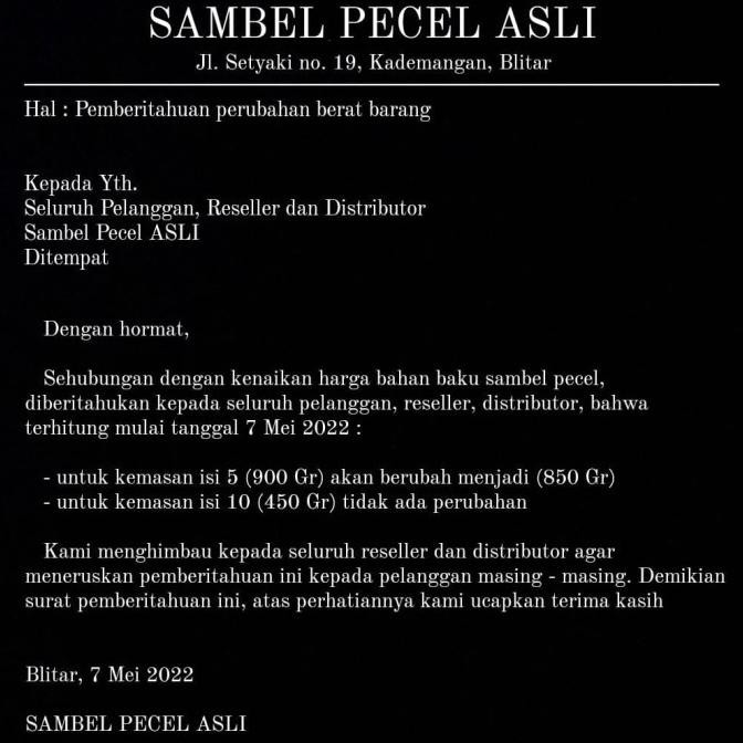 

Sambel Pecel Blitar "ASLI" 850 gram Produksi Kademangan (Bumbu Kacang) PS