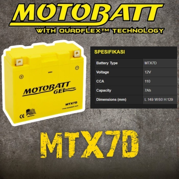 Mtx7D Motobatt Aki Kering Motor Honda Tiger 2000