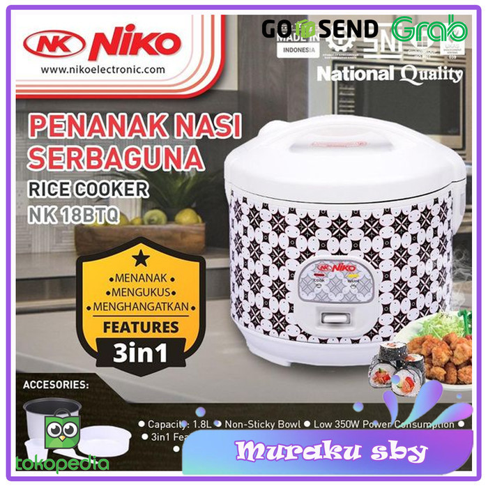 Rice Cooker Niko 1,2 Liter Nk 12 Btq / Ws / Bg