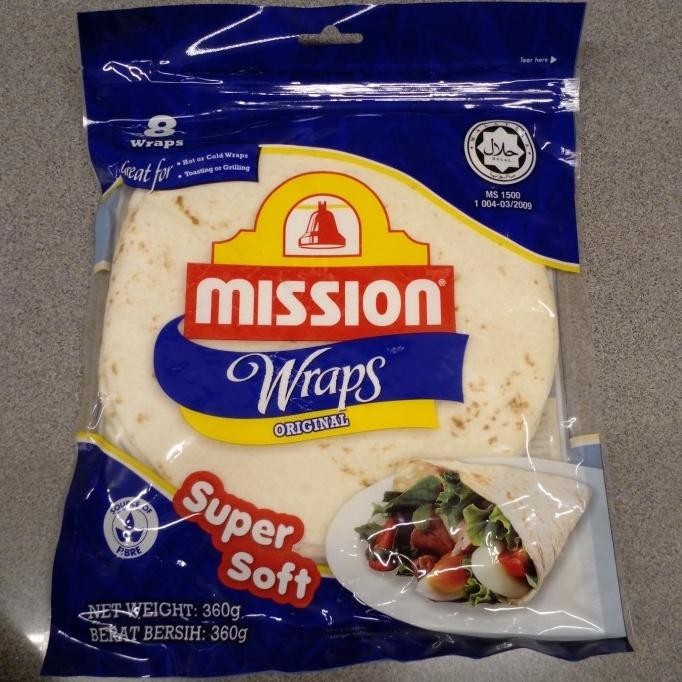 

kulit kebab tortilla/ mission wraps original 8's 360 gram/ tortillas TM99