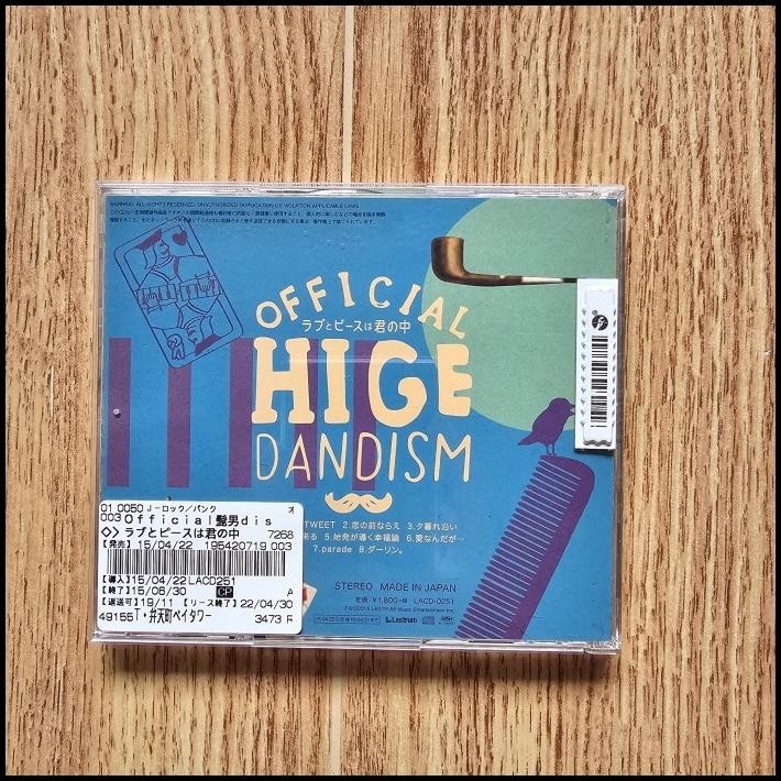 GRATIS ONGKIR OFFICIAL HIGE DANDISM CD : LOVE TO PEACE HA KIMI NO NAKA 