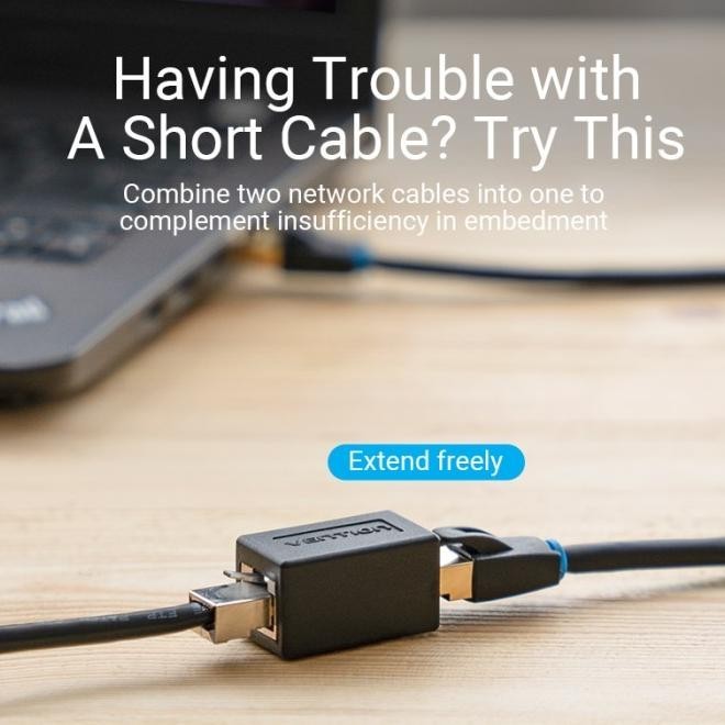 Vention Barrel Konektor Rj45 Cat.6 Ftp Female To Female Jack Coupler