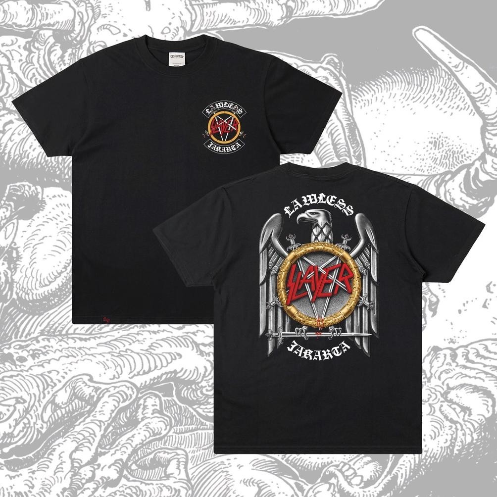Diskon Kaos Lawless Lj X Slayer Silver Eagle Ss Black