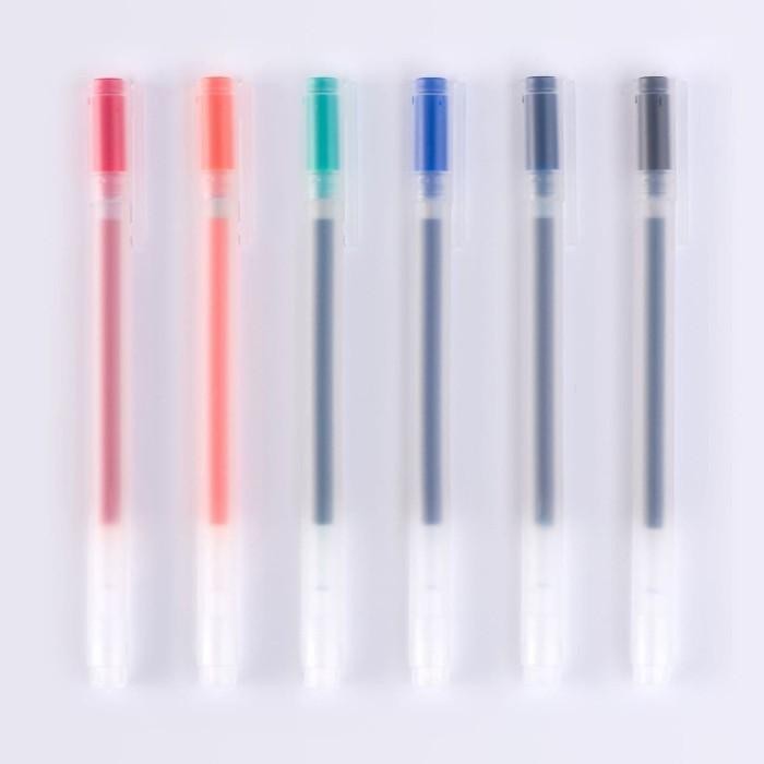 

Set Pena Ballpoint Tinta Gel 6 Warna / MUJI Import