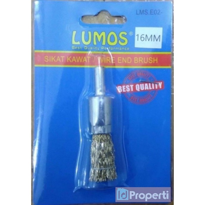 Lumos Wire End Brush 16mm Mata Bor Sikat Serabut Kawat Tangkai Halus