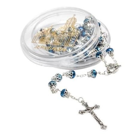 Rosario Kristal Biru diameter 8mm