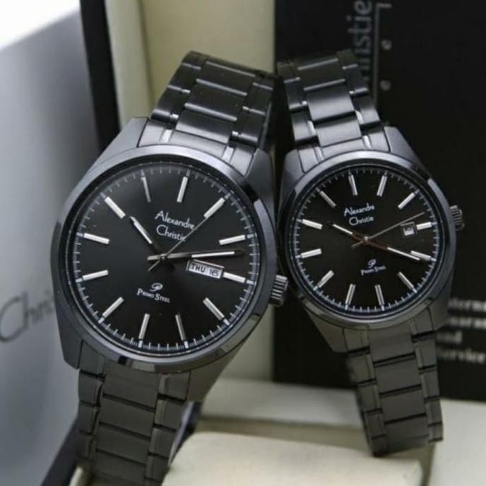 Jam Tangan Alexandre Christie Couple Original AC1025 Black