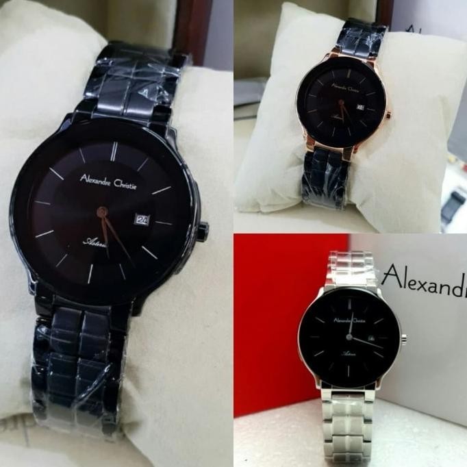 Jam Tangan Alexandre Christie Wanita Original AC8615 Black Rosegold