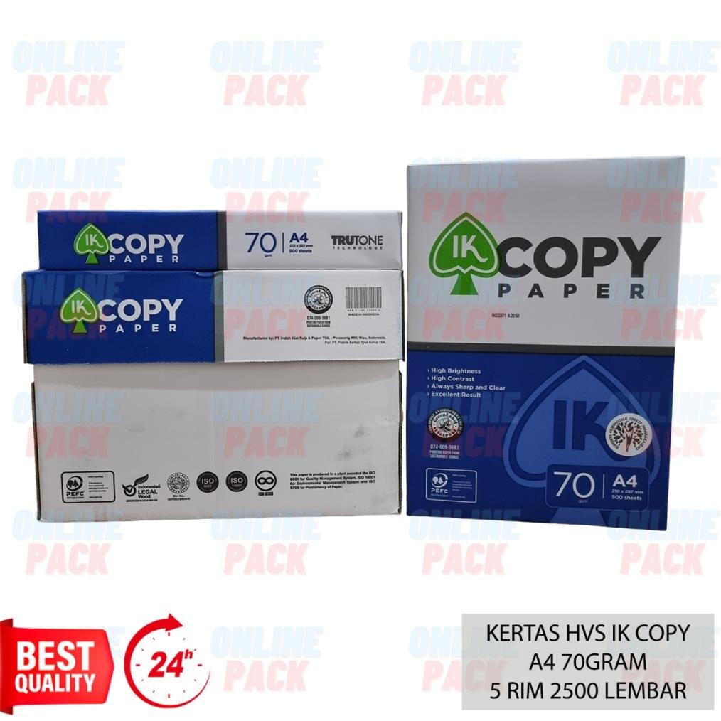 

rq-56 KERTAS HVS IK COPYPAPER COPY PAPER A4 70GR 70 GRAM 1 RIM 500 LEMBAR PRINT PAPER TRUETONE TRUE TONE Sale