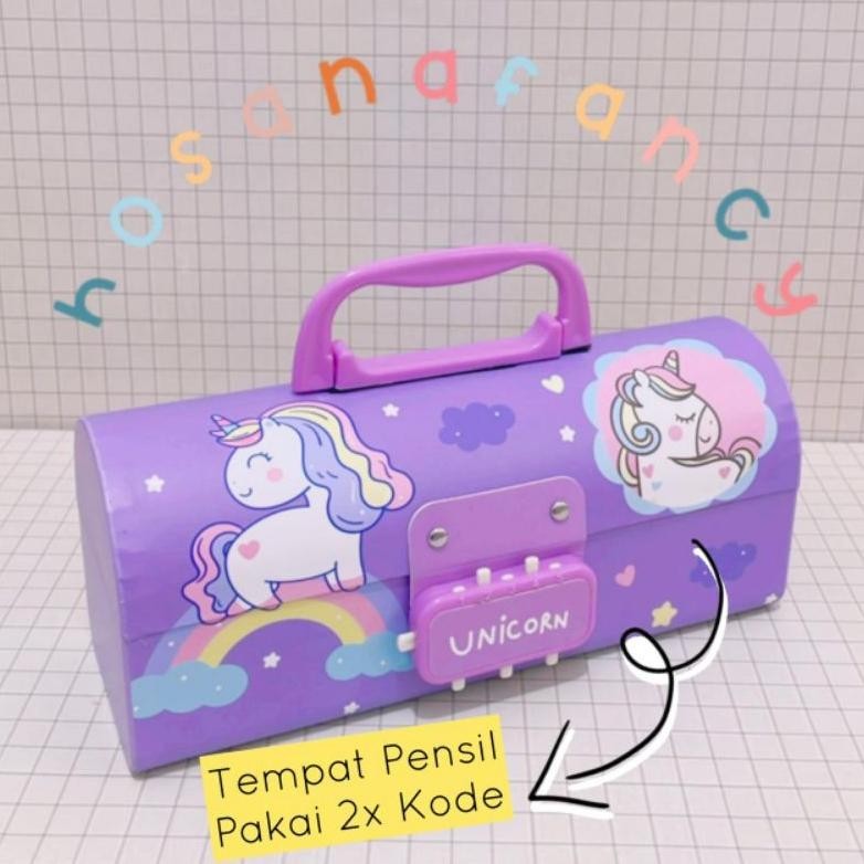 

io-98 Kotak Pensil Karton Lengkung Pakai Kode Kunci/ Tempat Pensil/ Pencil Case - - AY12 Sale