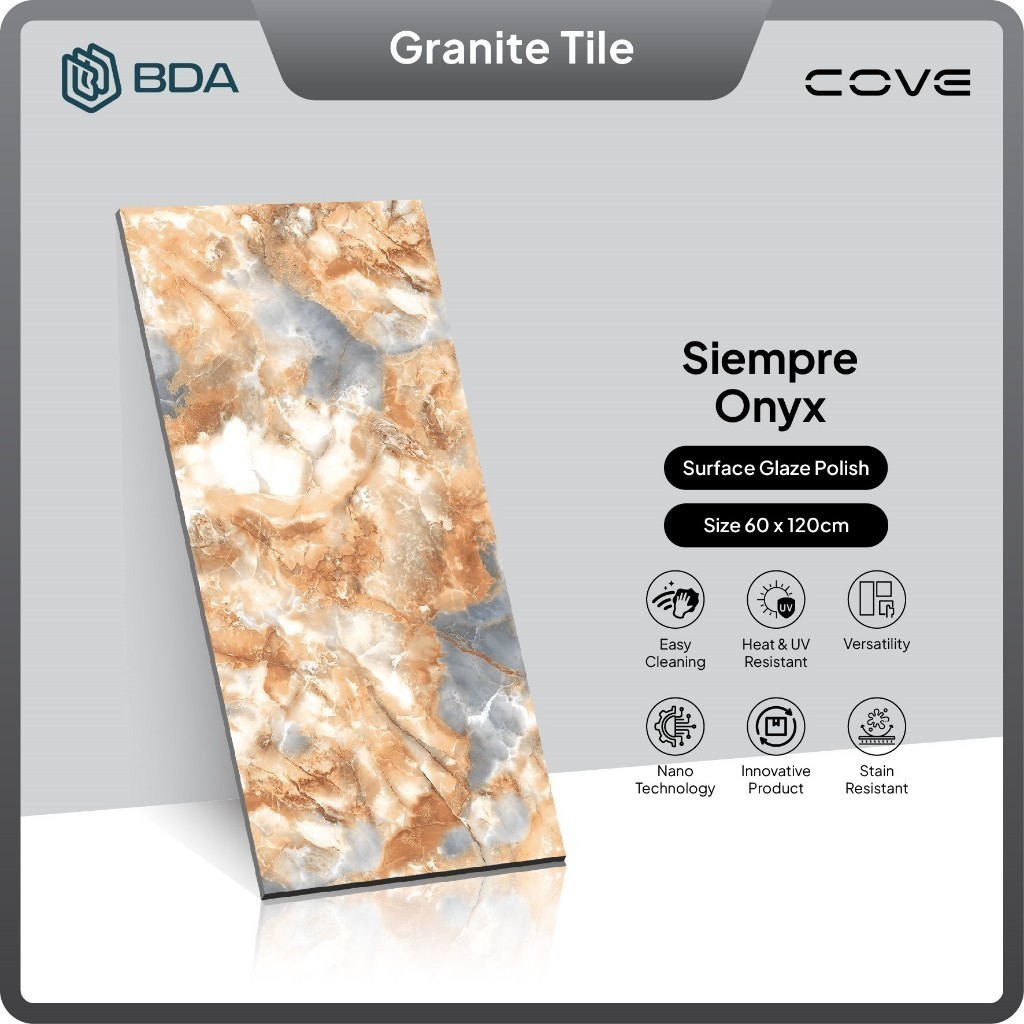 BDA Granite Tile Granit 120X60 Granit 60x120 Keramik Lantai Keramik Dinding Siempre Onyx