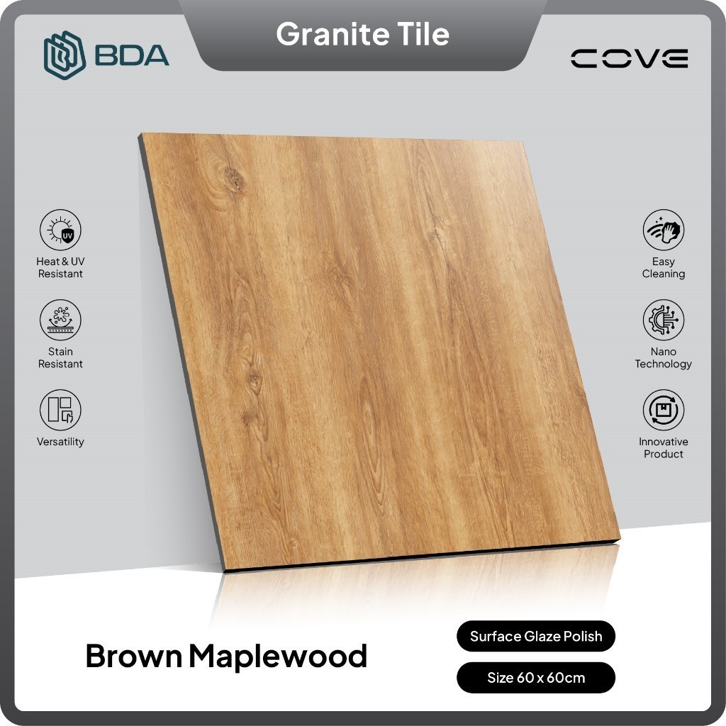 BDA Granite Tile Granit Lantai 60x60 Granit 60x60 Keramik Lantai Keramik Dinding Brown Maplewood