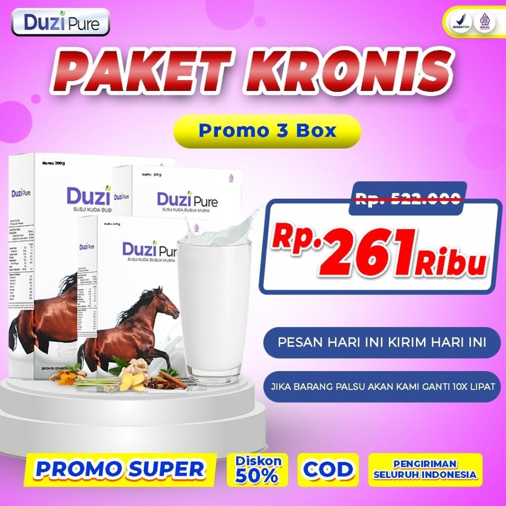 

Original Duzi Pure Susu Kuda Liar Lombok Murni 100% Original Hidup Lebih Sehat
