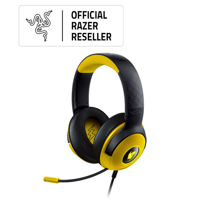 Razer Kraken V3X Pokemon - Headset Gaming Wired USB Over-Ear Hitam 40mm TriForce Driver