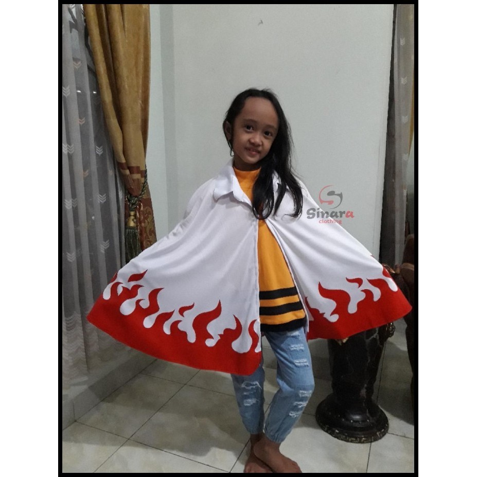 Terbaru Set Jubah Naruto Hokage 7 - kostum anak 6 -12 th