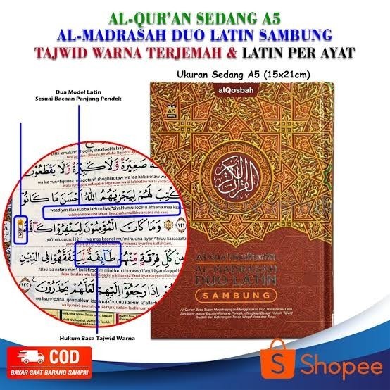 

Mushaf Alquran Almadrasah Duo Latin Terjemah Perkata Tajwi A5
