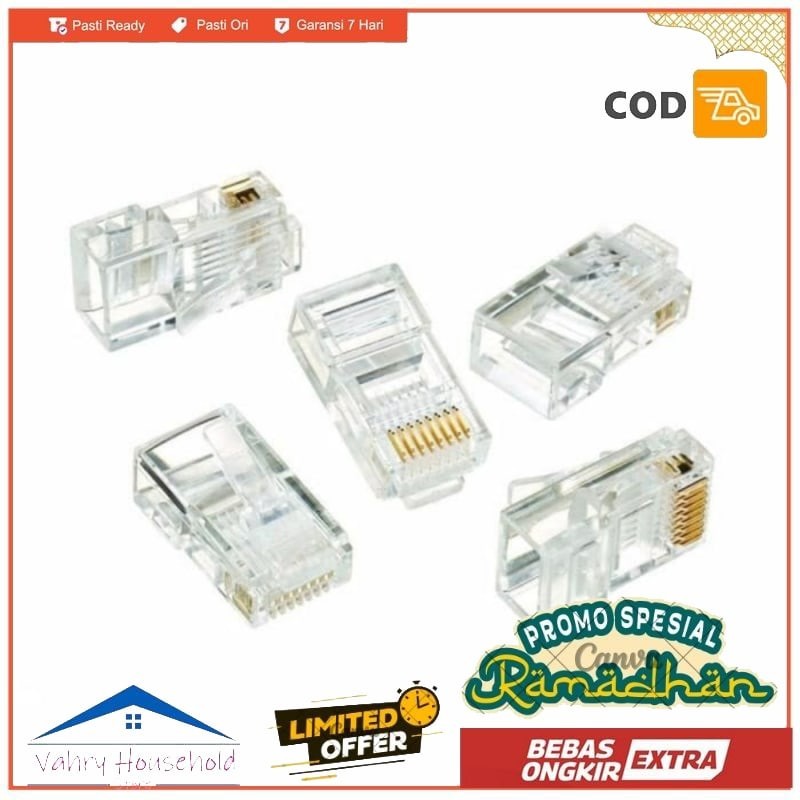 KONEKTOR LAN RJ45 CAT RG45 CONNECTOR PIN RJ 45 RG 45