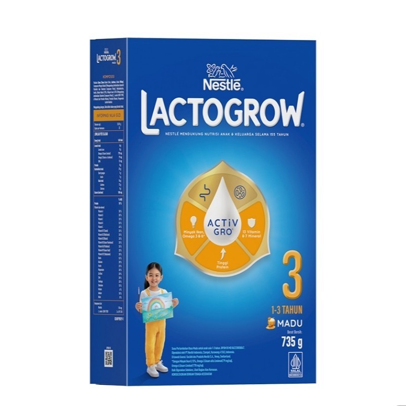 

LACTOGROW 3 Happynutri Susu Pertumbuhan 1-3 Tahun Madu 735 g