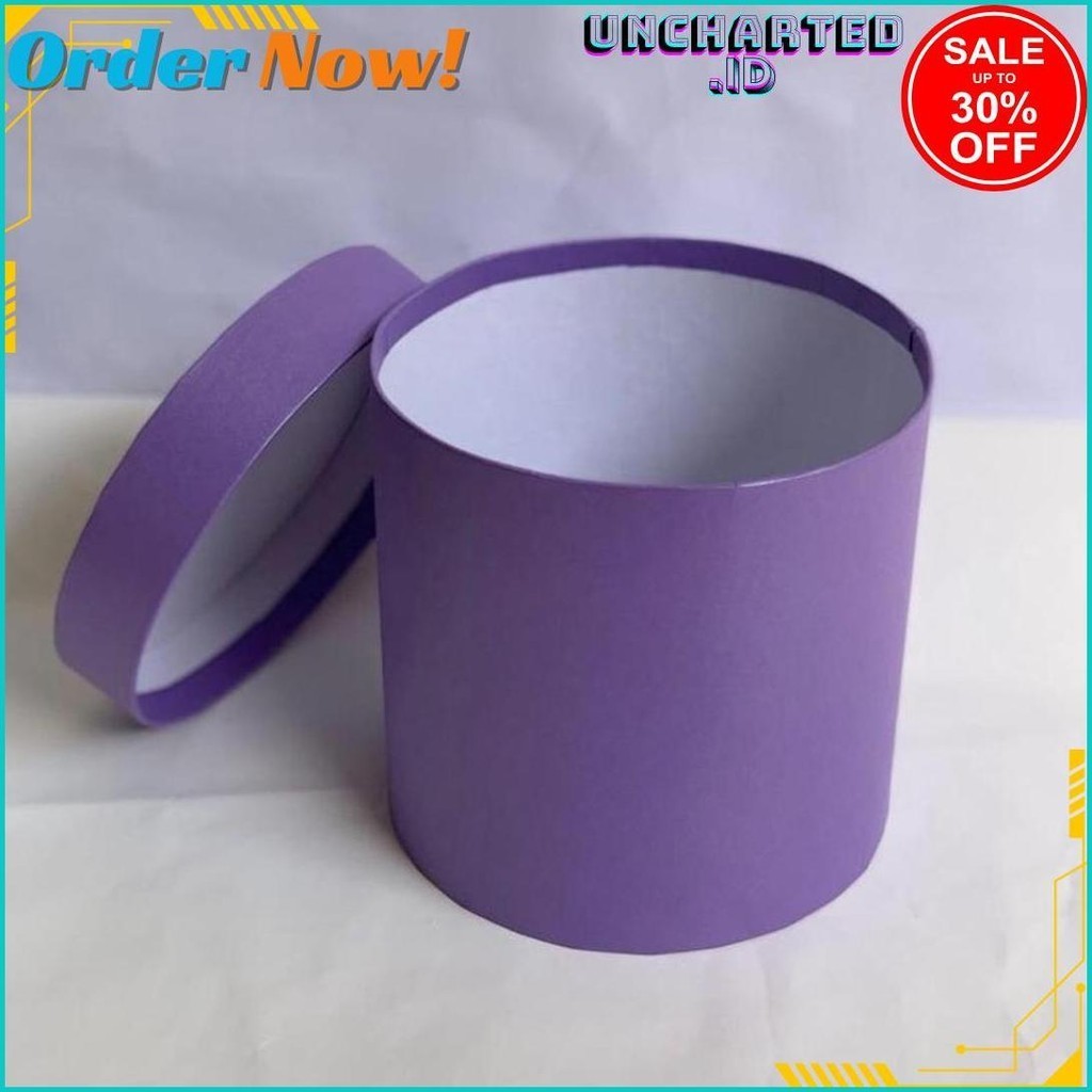 

BLOOM BOX BULAT BUNGA GIFT BOX ROUND BOX TEMPAT KADO HAMPERS FLORIST D15 T15 BISA COD