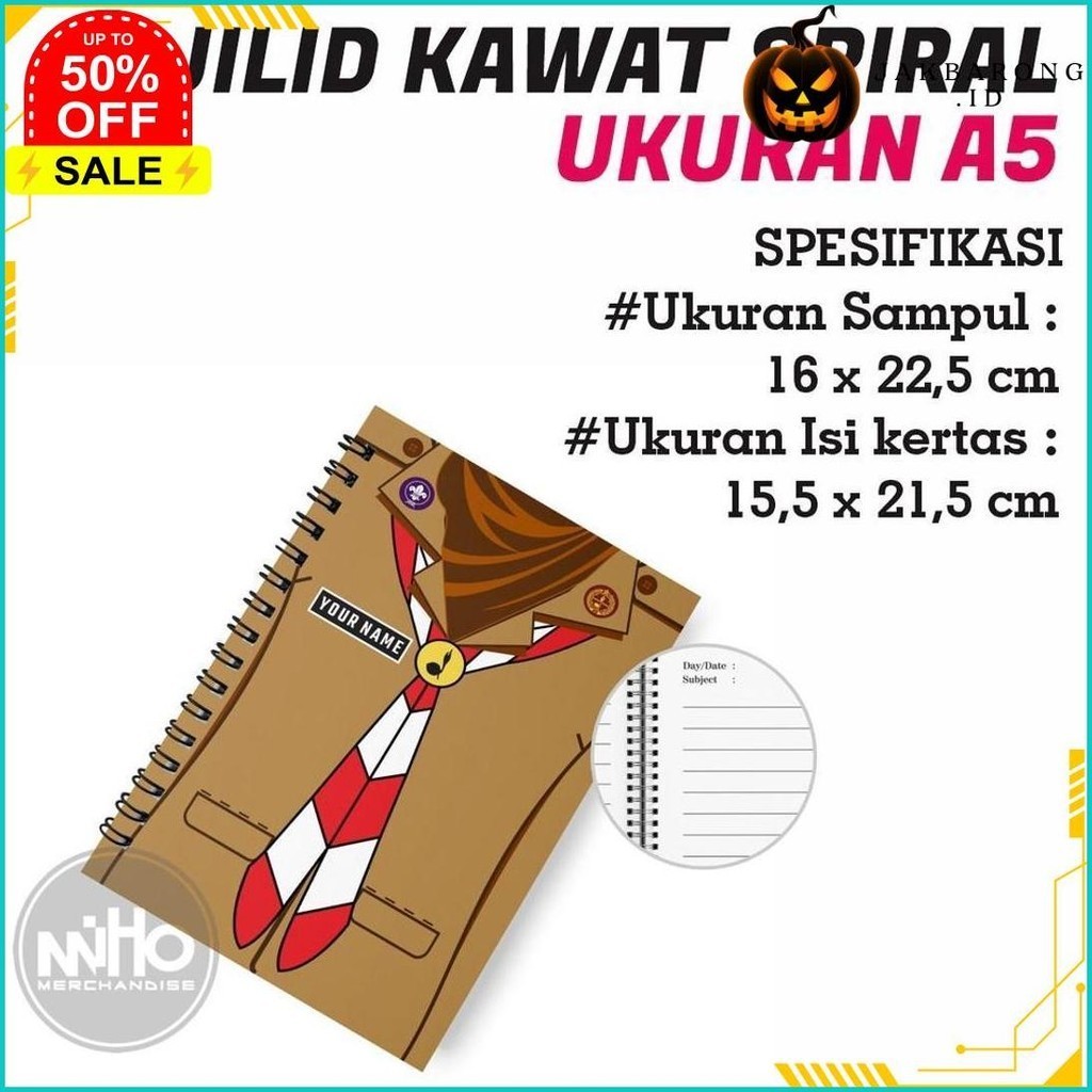 

NOTEBOOK CUSTOM PRAMUKA HIJAB KERTAS HVS / HARDCOVER / 60 LEMBAR / BERGARIS GRATIS ONGKIR