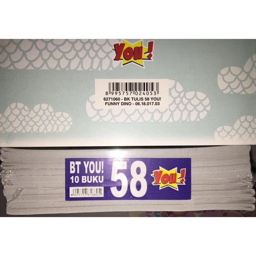 

YOU BUKU TULIS YOU 58 LEMBAR (1 PAK ISI 10 PCS) / BUKU TULIS MURAH KERTAS TIPIS 45 GRAM UKURAN 20 X 15 TERMURAH BANGET